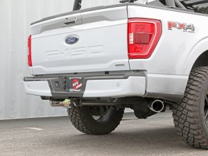 Ford F-150 Performance Exhaust - Dual Rear Side Exit - aFe - Vulcan Series 3 IN 304SS Cat-Back - Polished - `21-`25