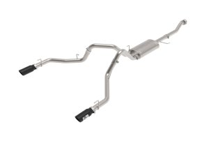 Ford F-150 Performance Exhaust - Dual Rear Exit - aFe - Vulcan Series Cat Back - Black - `21-`25