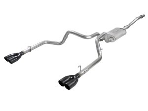 GMC Sierra 1500 Performance Exhaust - aFe - Vulcan Series Cat-Back, Dual Quad Tips - Black - `19-`25