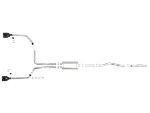 GMC Sierra 1500 Performance Exhaust - aFe - Vulcan Series Cat-Back, Dual Quad Tips - Black - `19-`25