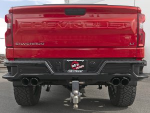 Chevrolet Silverado 1500 Performance Exhaust - aFe - Vulcan Series 3in 304 Stainless Steel Cat-Back - Black - `19-`25