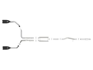 Chevrolet Silverado 1500 Performance Exhaust - aFe - Vulcan Series 3in 304 Stainless Steel Cat-Back - Black - `19-`25