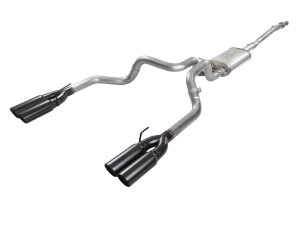 GMC Sierra 1500 Performance Exhaust - aFe - Vulcan Series 3in 304 Stainless Steel Cat-Back - Black - `19-`25
