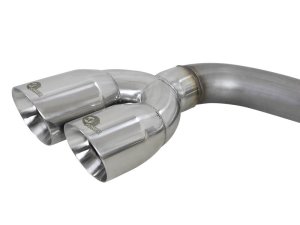 GMC Sierra 1500 Performance Exhaust - Rear Side-Exit - aFe - Vulcan Series 3 IN 304 Stainless Steel Cat-Back w/ Polished Tips - `19-`25