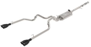 GMC Sierra 1500 Performance Exhaust - aFe - Gemini XV Cat Back, 3in 304 SS, with Cutout - Black - `19-`21