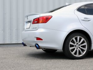 Lexus IS250 Performance Exhaust - Rear - aFe - Axle Back + Blue Flame Tips - Blue - `06-`13