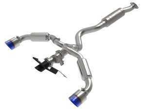 Toyota GR Corolla Performance Exhaust - aFe - Gemini XV Cat Back - Blue - `23-`25