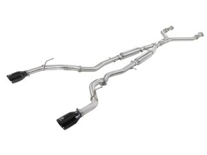 Infiniti Q50 Performance Exhaust - Rear - aFe - Takeda 2.5in 304 SS Cat-Back w/ Black Tips - Black - `16-`18
