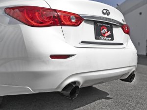 Infiniti Q50 Performance Exhaust - Rear - aFe - Takeda 2.5in 304 SS Cat-Back w/ Black Tips - Black - `16-`18