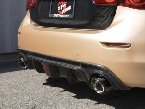 Infiniti Q50 Performance Exhaust - aFe - Cat Back, Takeda, Carbon Fiber Tips - Carbon Fiber - `14-`15