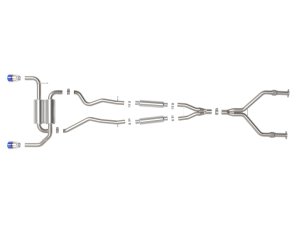 Infiniti Q50 Performance Exhaust - aFe - Cat Back - Blue Flame - `14-`15