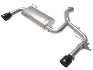 BMW X1 Performance Exhaust - Rear - aFe - Axle-Back, MACH Force-Xp, 304 Stainless Steel, 3 in to 2.5 in Tubing, Polished Muffler, Dual 4 in Black Tips, Dual Exit, Valve-Ready - Black Tips - `15-`22