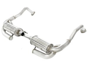 Porsche Boxster Performance Exhaust - aFe - MACH Force-Xp Cat Back, Dual 304 Stainless Steel Race Mufflers - Brushed - `05-`08