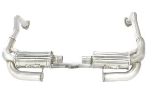 Porsche Boxster Performance Exhaust - aFe - MACH Force-Xp Cat Back, Dual 304 Stainless Steel Race Mufflers - Brushed - `05-`08