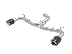Volkswagen GTI Performance Exhaust - Rear - aFe - MACH Force-Xp Axle-Back, Dual Carbon Fiber Tips, 3in to 2.5in - `18-`21