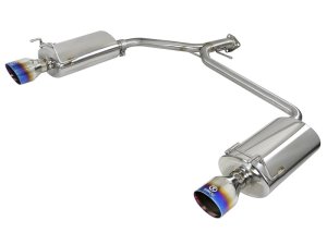 Honda Accord Sport Sedan Performance Exhaust - aFe - Axle Back, 2.25-1.75in 304 SS, Dual Oval Blue Flame Tips - Blue - `13-`17