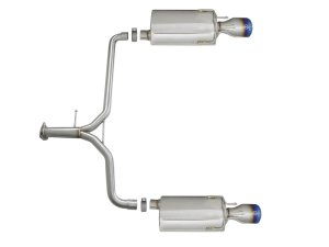 Honda Accord Sport Sedan Performance Exhaust - aFe - Axle Back, 2.25-1.75in 304 SS, Dual Oval Blue Flame Tips - Blue - `13-`17