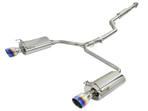 Honda Accord Performance Exhaust - aFe - Cat Back, Dual Oval Tips, 304 Stainless Steel - Blue Flame - `13-`17