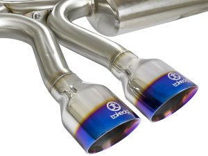 Honda Civic Si Performance Exhaust - Dual Rear Exit - aFe - Takeda 3 IN 304 Stainless Steel Cat-Back Exhaust System - Blue - `17-`20