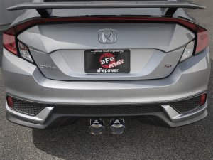 Honda Civic Si Performance Exhaust - Dual Rear Exit - aFe - Takeda 3 IN 304 Stainless Steel Cat-Back Exhaust System - Blue - `17-`20
