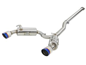 Mitsubishi Lancer Performance Exhaust - Rear - aFe - Cat Back - Blue Flamed - `08-`15 Mitsubishi Lancer Performance Exhaust - Rear - aFe - Cat Back - Blue Flamed - `08-`15