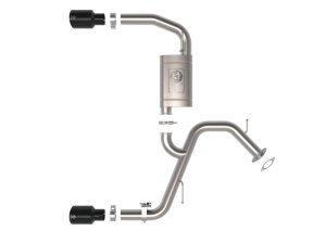 Hyundai Elantra N Performance Exhaust - aFe - Axle Back, 3in SS, Dual 5 IN Diameter Tips, Exhaust Valve - Black - `22-`25