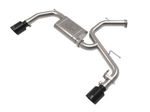 Hyundai Elantra N Performance Exhaust - aFe - Axle Back, 3in SS, Dual 5 IN Diameter Tips, Exhaust Valve - Black - `22-`25