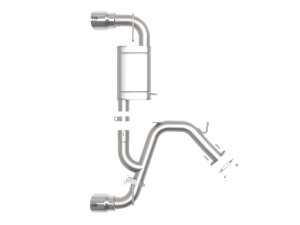 Hyundai Veloster N Performance Exhaust - aFe - Takeda Axle-Back - Polished - `21-`22
