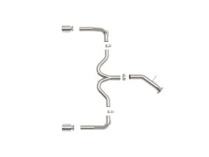 Kia Forte GT Performance Exhaust - aFe - Axle Back, 3in to 2.5in SS, No mufflers or resonators - Polished - `20-`21