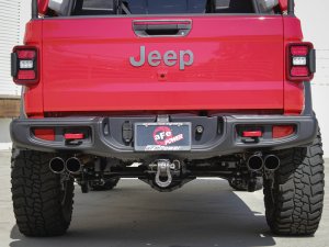 Jeep Wrangler Performance Exhaust - aFe - Vulcan Series 3in-2-1/2in 304 SS Cat-Back - Black - `18-`25