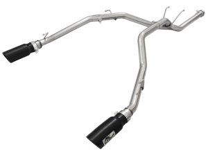 Dodge Ram 1500 Performance Exhaust - aFe - DPF-Back, MACHForce XP, Stainless Steel, 2.5in SS, Large Bore-HD - Black - `14-`19