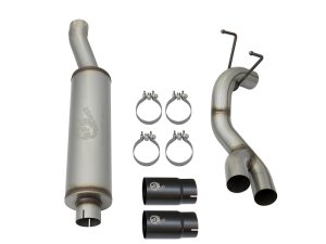 RAM 2500 Performance Exhaust - Middle-Side Exit - aFe - Rebel Series Cat Back - Black - `14-`17