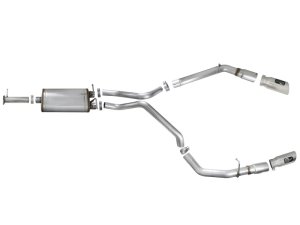 Dodge Ram 1500 Performance Exhaust - aFe - MACH Force-Xp 3 IN Stainless Steel Cat-Back w/ Dual Polish Tips - Polished - `19-`24