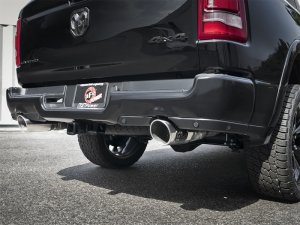 Dodge Ram 1500 Performance Exhaust - aFe - MACH Force-Xp 3 IN Stainless Steel Cat-Back w/ Dual Polish Tips - Polished - `19-`24