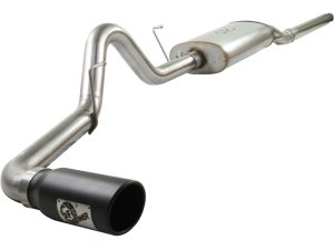 Ford F-150 Performance Exhaust - Rear - aFe - Cat-Back, MACH Force-XP, 3 in 409 Stainless Steel, Black Tip - Black - `04-`08