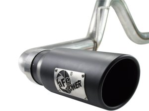 Ford F-150 Performance Exhaust - Rear - aFe - Cat-Back, MACH Force-XP, 3 in 409 Stainless Steel, Black Tip - Black - `04-`08