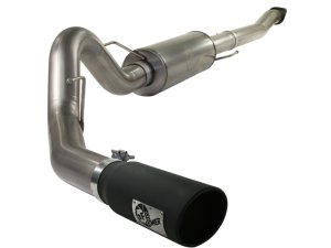 Ford F-150 Performance Exhaust - aFe - Cat-Back, MACH Force XP, 4 in 409 Stainless, Black Tip - Black - `11-`14