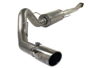 Ford F-150 Performance Exhaust - aFe - Cat-Back, MACH Force-XP, 4 in, 409 Stainless Steel, Polished Tip - Polished - `11-`14