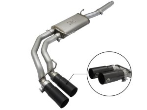 Ford F-150 Performance Exhaust - aFe - Rebel Series Dual Center Exit Cat-Back - Black - `04-`08