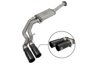 Ford F-150 Performance Exhaust - Dual Center Exit - aFe - Rebel Series Cat Back - Black - `15-`20
