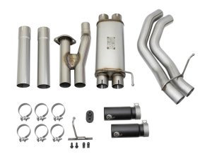 Ford F-150 Performance Exhaust - Passenger Side - aFe - Rebel Series Cat Back with Black Tips - Black - `17-`20
