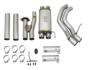 Ford F-150 Performance Exhaust - Passenger Side - aFe - Rebel Series 3in 409 SS Cat Back with Polished Tips - `17-`20