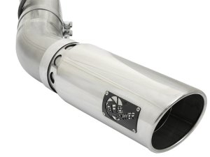 Chevrolet Silverado Performance Exhaust - aFe - Large Bore-HD 5in 409-SS DPF-Back w/Polished Tip - Polished - `17-`19