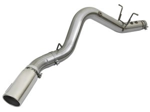 Chevrolet Silverado Performance Exhaust - aFe - Large Bore-HD 5in 409-SS DPF-Back w/Polished Tip - Polished - `17-`19