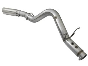 Chevrolet Silverado Performance Exhaust - aFe - Large Bore-HD 5in 409-SS DPF-Back w/Polished Tip - Polished - `17-`19