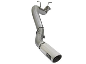 GMC Sierra Performance Exhaust - aFe - Large Bore-HD 5in 409-SS DPF-Back w/Polished Tip - Polished - `17-`19
