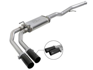 Chevrolet Silverado LD Performance Exhaust - aFe - Rebel Series Cat Back with Black Tips - Black - 2019