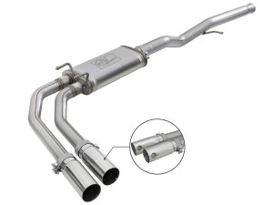 Chevrolet Silverado 1500 Performance Exhaust - Middle-Side Exit - aFe - Rebel Series 3in-2.5in 409 Stainless Steel Cat-Back - Polished - `09-`18