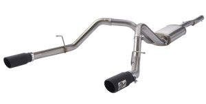 GMC Sierra 1500 Performance Exhaust - aFe - Apollo GT Series 3 IN 409 Stainless Steel Cat-Back - Black - `09-`18