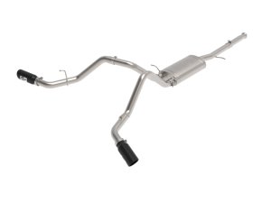 GMC Sierra Performance Exhaust - Dual Rear-Side Exit - aFe - Apollo GT Cat-Back - Black - `09-`18